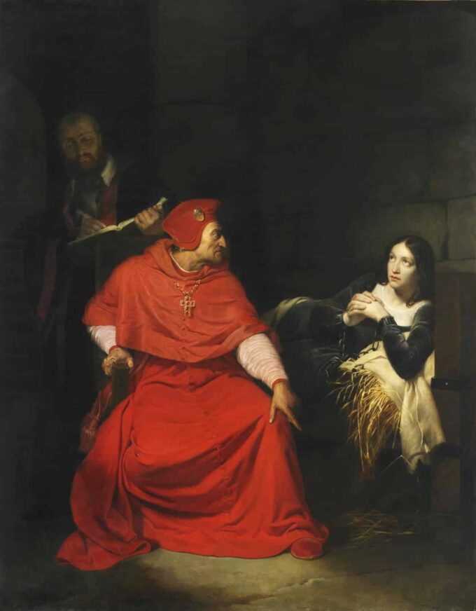 Jeanne d’Arc malata è interrogata nella sua prigione dal cardinale di Winchester – Paul Delaroche Paul Delaroche 70x85