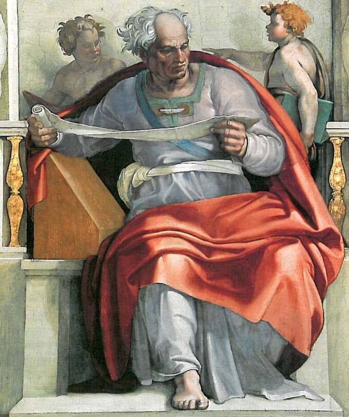 Il profeta Gioele, dal soffitto della Cappella Sistina – Michelangelo Michelangelo Buonarroti 70x85