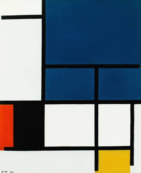 Composizione con un grande spazio blu – Mondrian Piet Mondrian 70x85