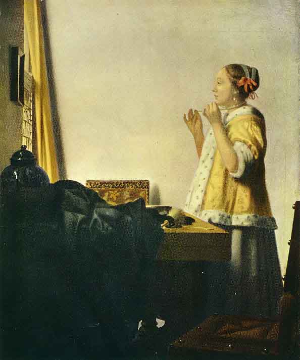 La dama con il collier di perle – Johannes Vermeer Jan Vermeer 70x85