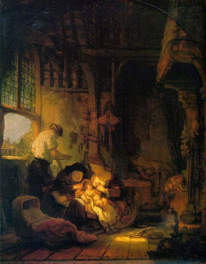 La famiglia di Zimmermann Joseph (o: la Sacra Famiglia) – Rembrandt van Rijn Rembrandt van Rijn 70x85