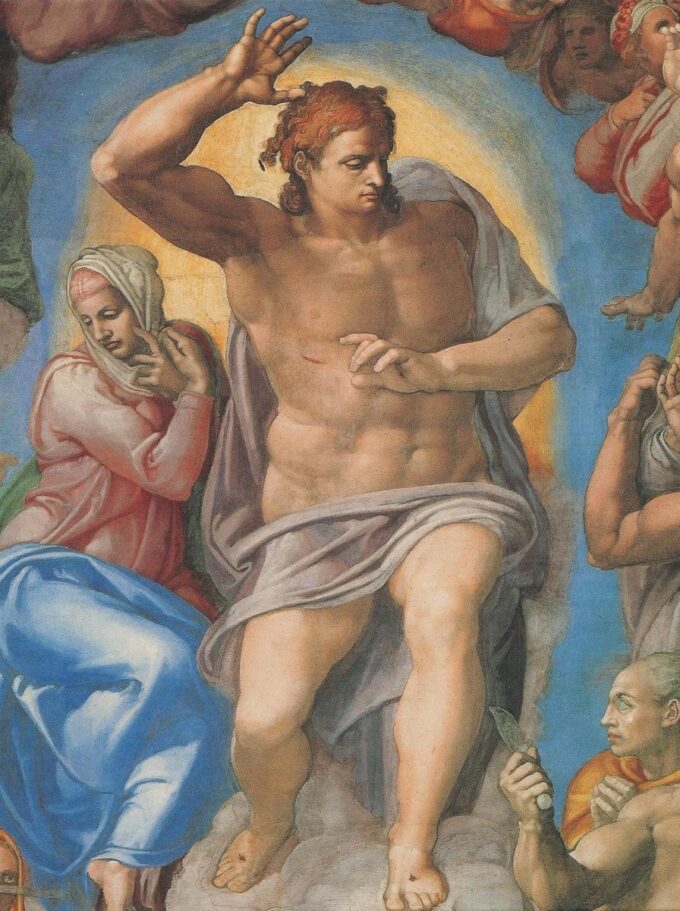 Giudizio Universale – Cristo e Maria (Dettaglio Cappella Sistina) – Michelangelo Michelangelo Buonarroti 70x85