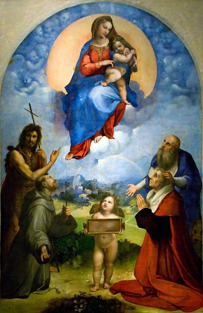 La Vergine di Foligno – Raffaello (pittore) Raffaello Sanzio 70x105