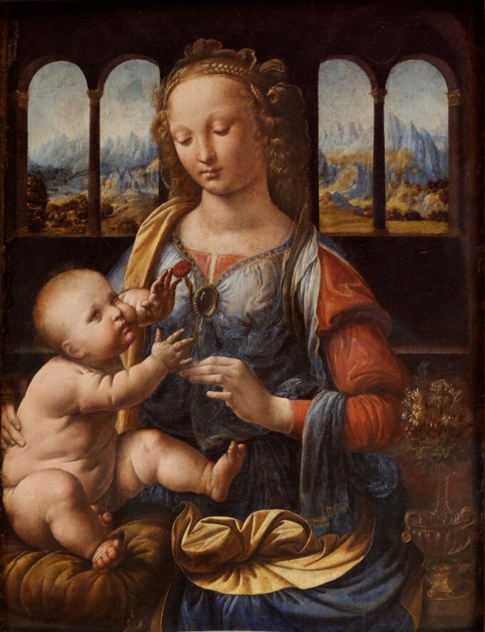 La Madonna dei Garofani – Leonardo da Vinci Léonard da Vinci 70x85