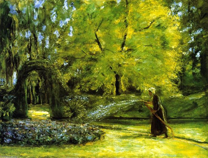 L’irrigazione dei fiori nel giardino di siepi – Max Liebermann Max Liebermann 85x75