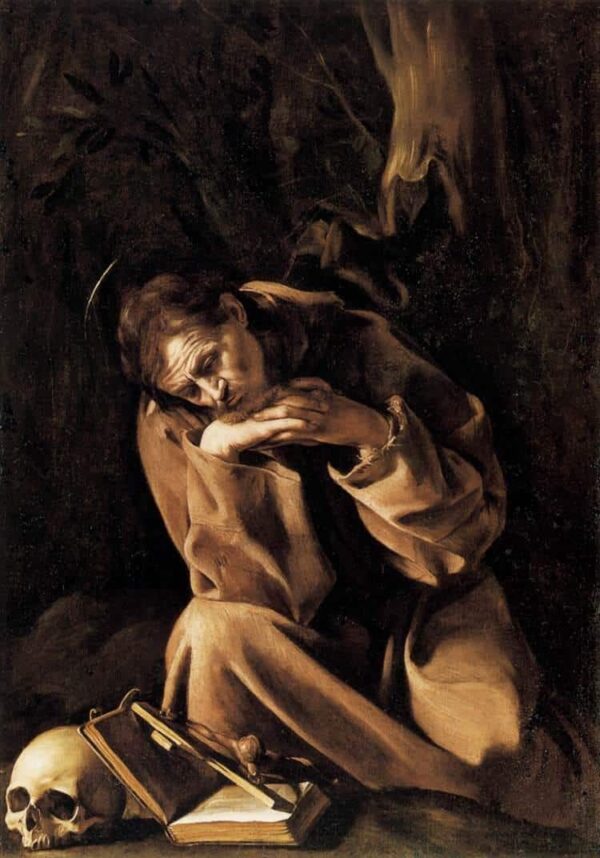 San Francesco in meditazione sul crocifisso – Caravaggio Caravaggio 70x105