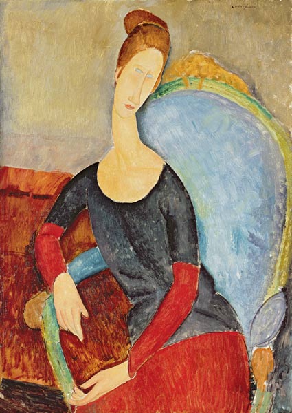 Mme Hebuterne in un fauteuil bleu – Amedeo Modigliani Amedeo Modigliani 70x105