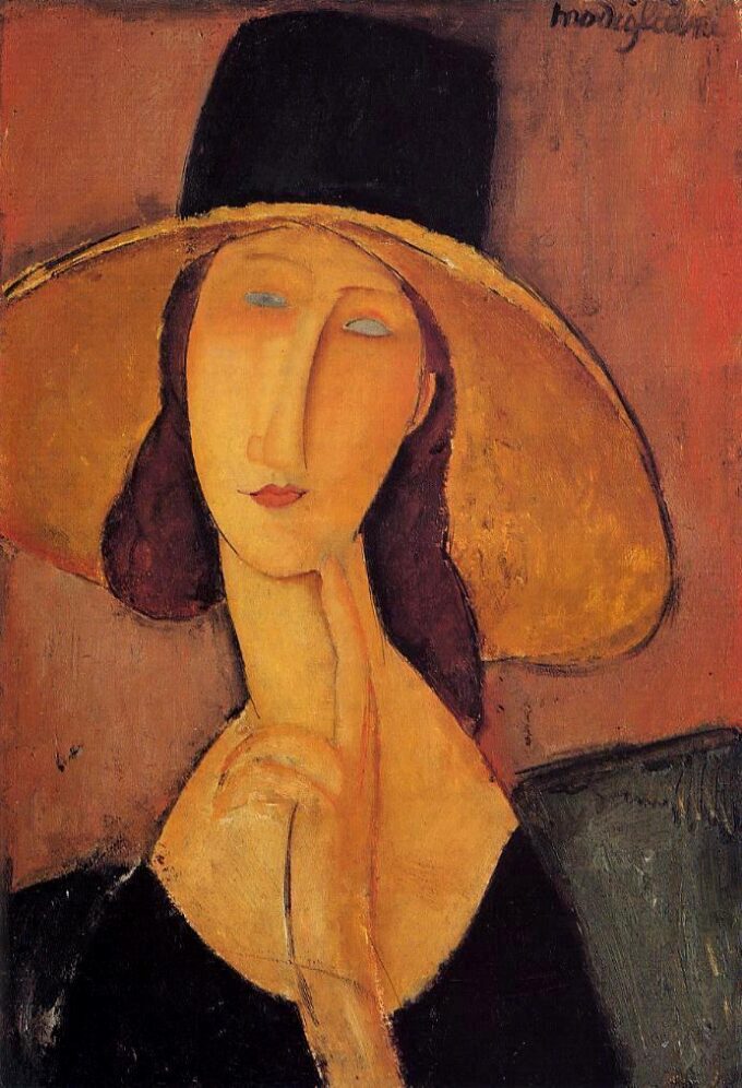 Jeanne Hébuterne con grande cappello – Amedeo Modigliani Amedeo Modigliani 70x105