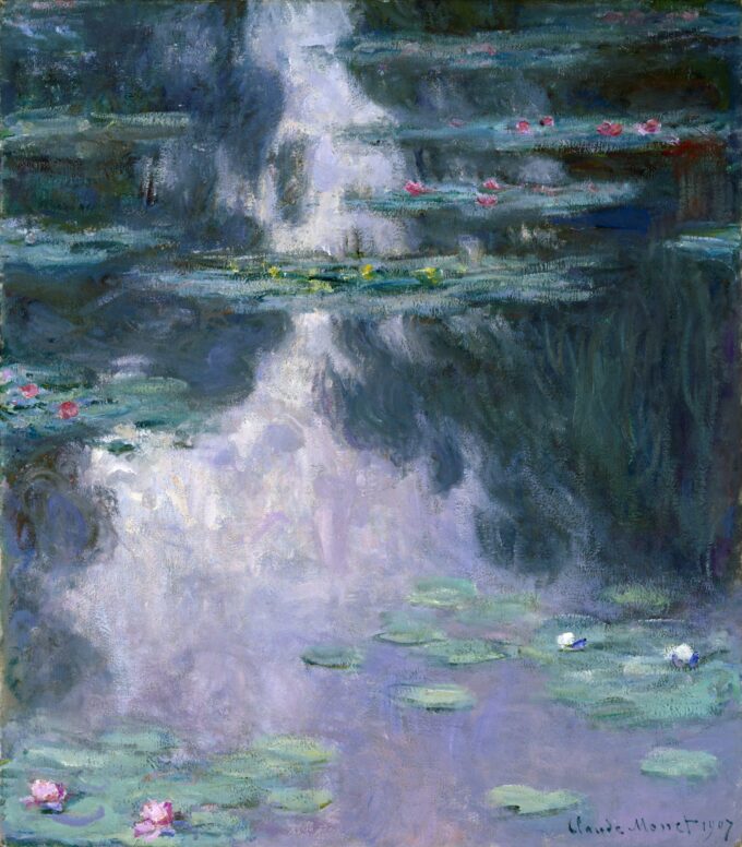 I Nymphéas 1907 – Claude Monet "Les Nymphéas" di Claude Monet 70x70