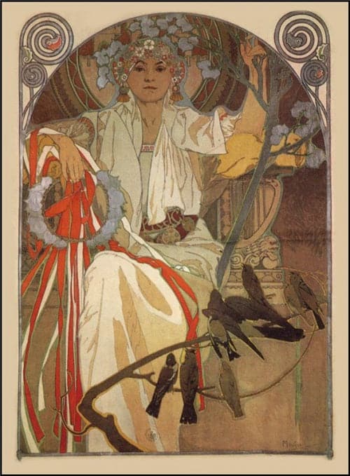 Manifesto per la celebrazione della musica e del canto primavera 1914 a Praga – Mucha Alfons Mucha 70x105