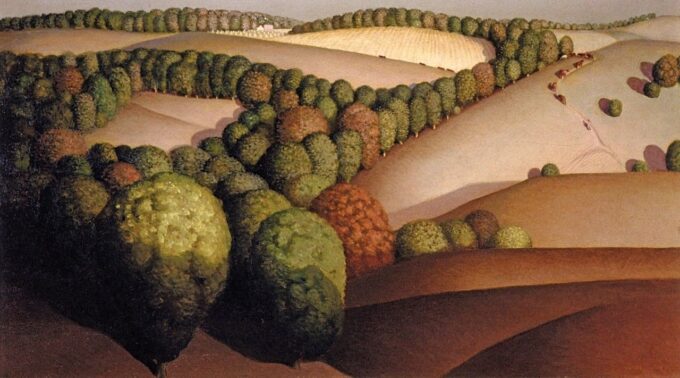 Bosco al tramonto – Grant Wood Grant Wood 120x70