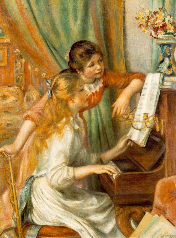 Giovani ragazze al pianoforte 1892 – Pierre-Auguste Renoir Pierre-Auguste Renoir 70x85