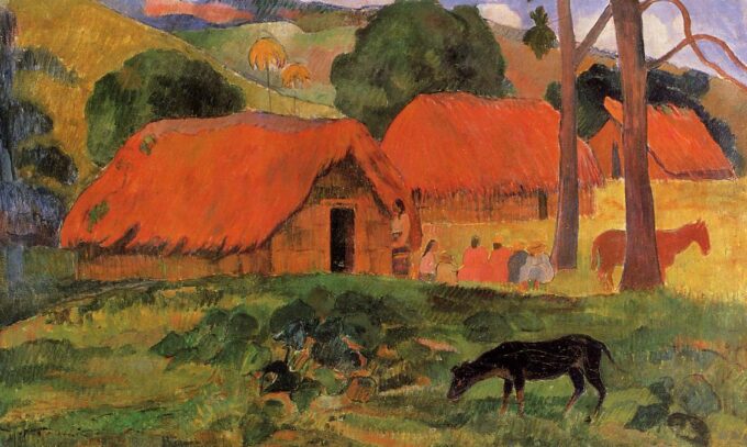 Il cane davanti alla capanna – Paul Gauguin Paul Gauguin 120x70