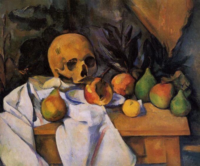 Natura morta con teschio – Paul Cézanne Paul Cézanne 85x75