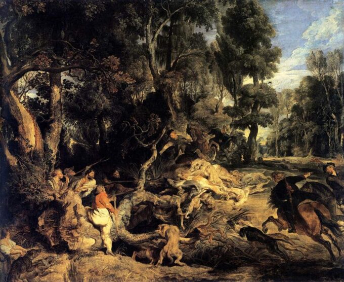 La caccia al cinghiale – Peter Paul Rubens Peter Paul Rubens 85x75