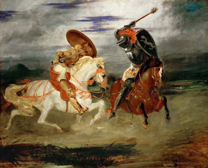 Combattimento di cavalieri in campagna – Eugène Delacroix Eugène Delacroix 85x75