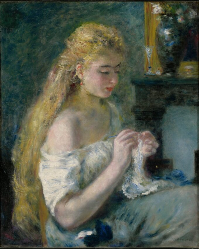 Giovane donna che cuce – Pierre-Auguste Renoir Pierre-Auguste Renoir 70x85