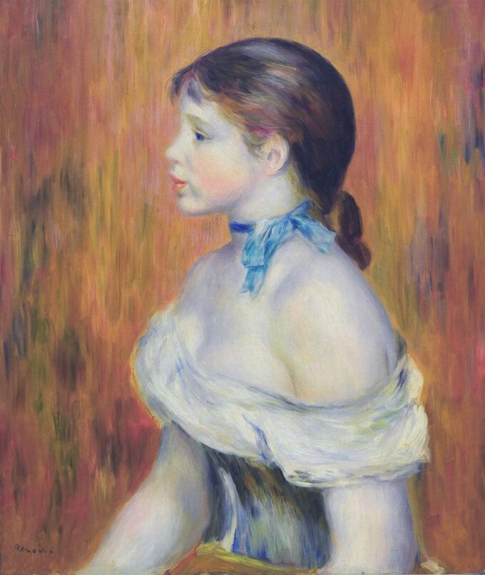 Giovane ragazza con nastro blu – Pierre-Auguste Renoir Pierre-Auguste Renoir 70x85