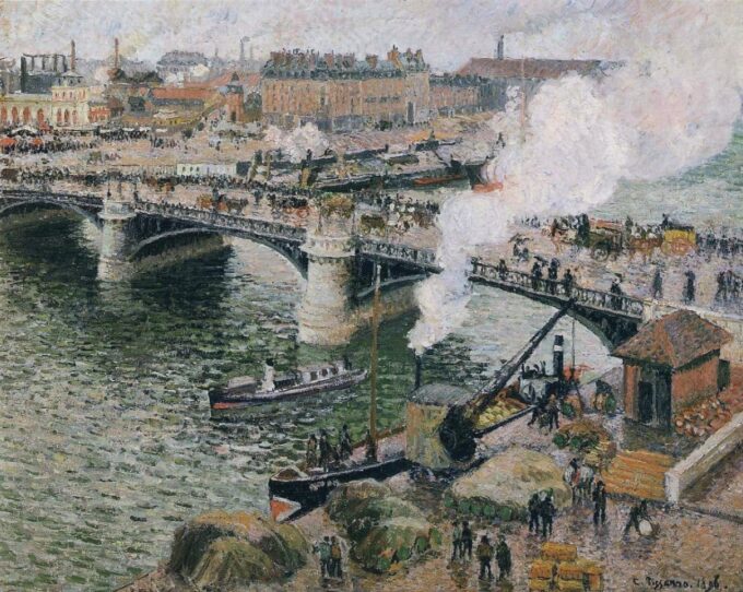 Il Ponte Boieldieu a Rouen, tempo umido – Camille Pissarro Camille Pissarro 85x75