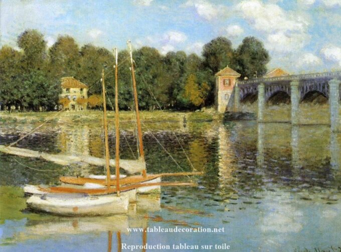 Il Ponte di Argenteuil – Dipinto di Claude Monet con barca Claude Monet 105x70