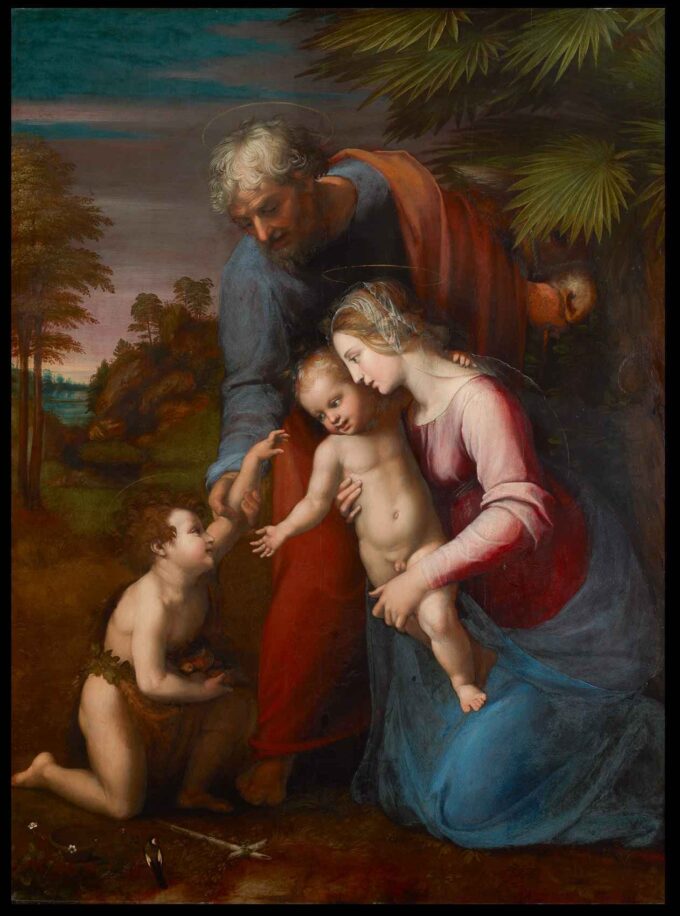 Famiglia Santa con il piccolo Jean – Raphaël (pittore) Raffaello Sanzio 70x85