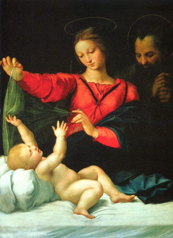 Madonna e velo – Raphaël (pittore) Raffaello Sanzio 70x105