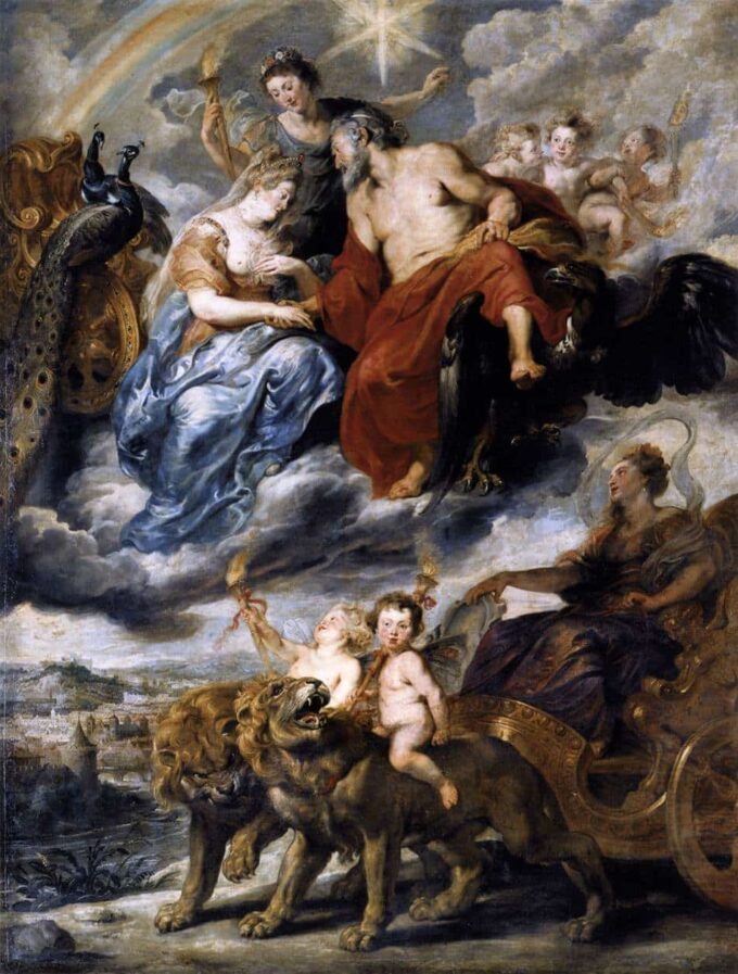 La rencontre de Marie de Médicis et d’Henri IV à Lyon (Il ciclo di Maria de’ Medici) – Peter Paul Rubens Peter Paul Rubens 70x85