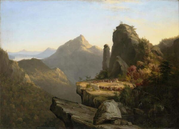 Scena del ultimo dei Mohicani: Cora in ginocchio ai piedi di Tamenund, 1827 – Thomas Cole Thomas Cole 105x70