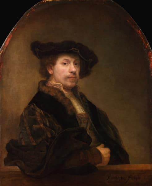 Autoportrait de Rembrandt à Londres – Rembrandt van Rijn Rembrandt van Rijn 70x85