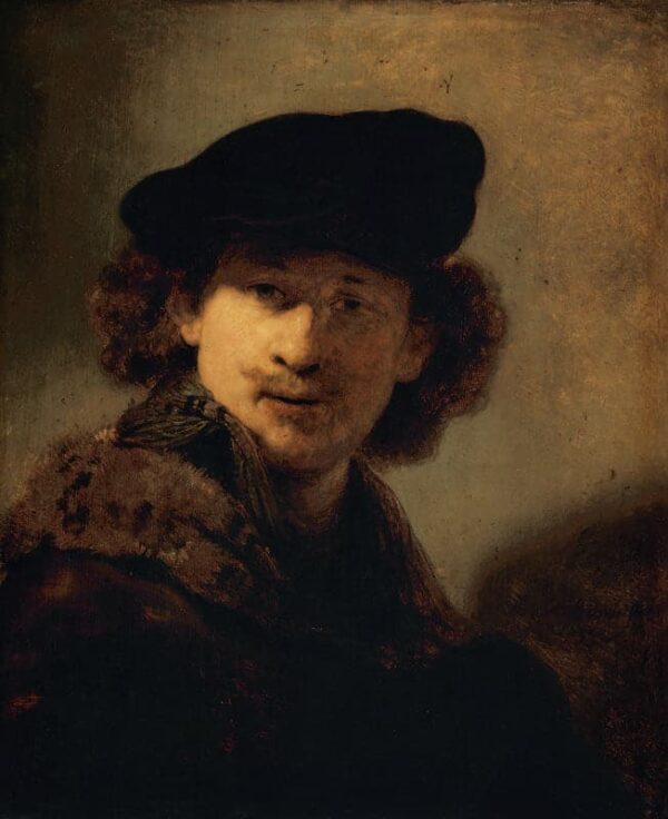 Autoritratto con berretto di velluto – Rembrandt van Rijn Rembrandt van Rijn 70x85