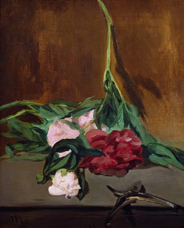 Tige di peonie e cesoie – Edouard Manet Édouard Manet 70x85