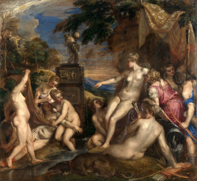 Diana e Callisto – Tiziano Tiziano Vecellio 70x70