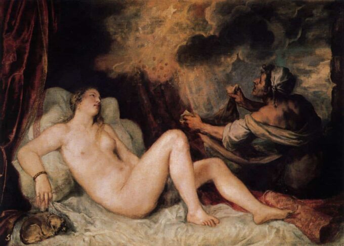 Danae con un’infermiera – Tiziano Tiziano Vecellio 105x70