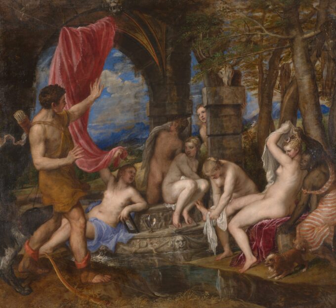 Diana e Atteone – Tiziano Tiziano Vecellio 70x70