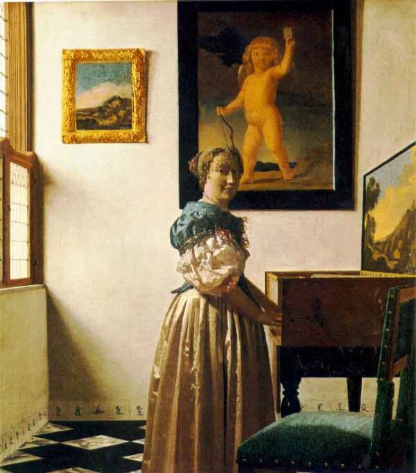 Una dama in piedi al virginale – Johannes Vermeer Jan Vermeer 70x70