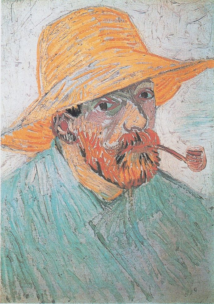 Autoritratto con un cappello di paglia e una pipa – Van Gogh Gli autoritratti di Vincent van Gogh 70x105