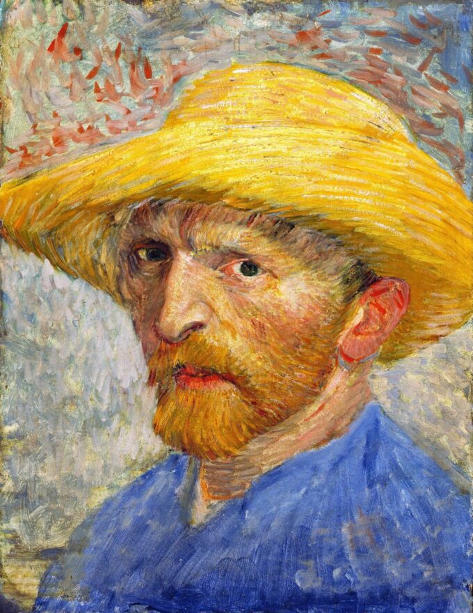 Autoritratto con un cappello di paglia – Van Gogh Gli autoritratti di Vincent van Gogh 70x85