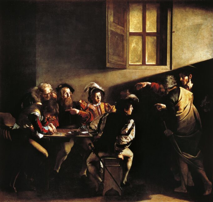 La vocazione di San Matteo – Caravaggio Caravaggio 70x70