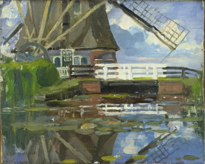 Moulin Broekzijder sulle ali del Gein, orientato a ovest – Mondrian Piet Mondrian 85x75