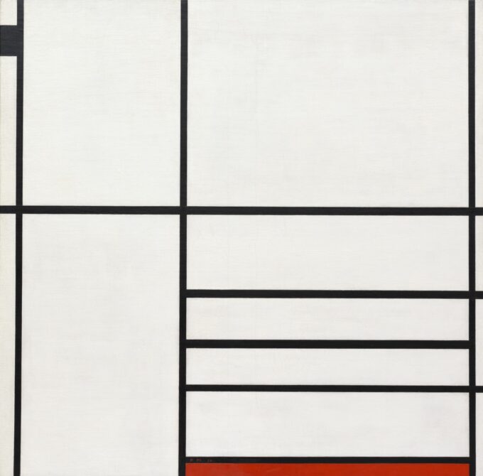 Composizione in bianco, nero e rosso – Mondrian Piet Mondrian 70x70