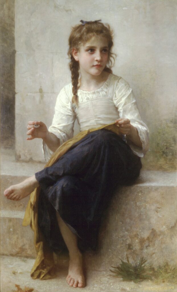 Giovane ragazza che cuce – William Bouguereau William Bouguereau 70x105