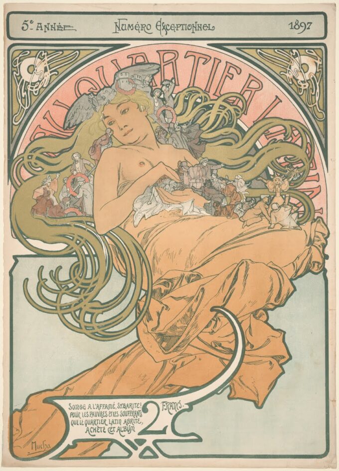 Nel quartiere latino – Mucha Alfons Mucha 70x105