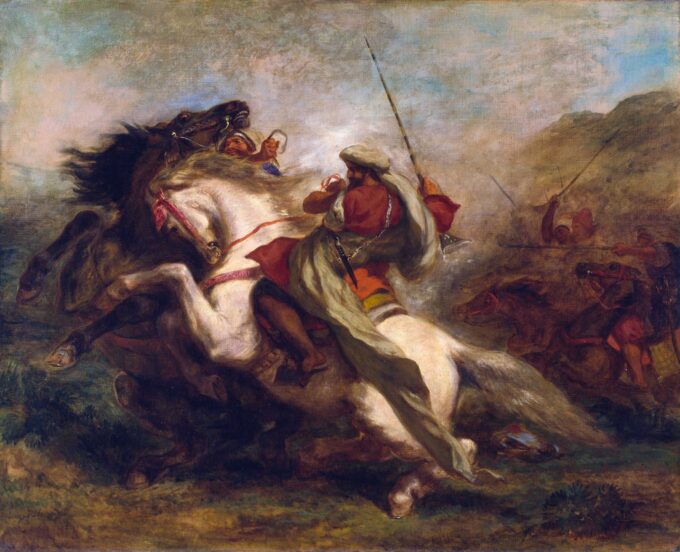 Collisione di cavalieri mauri – Eugène Delacroix Eugène Delacroix 85x75