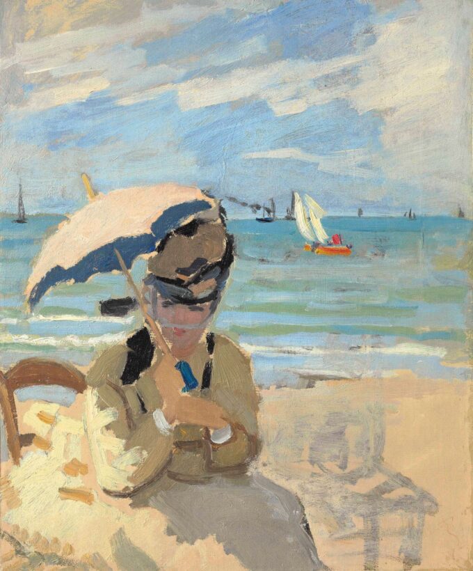 Camille seduta sulla spiaggia a Trouville – Claude Monet Claude Monet 70x85