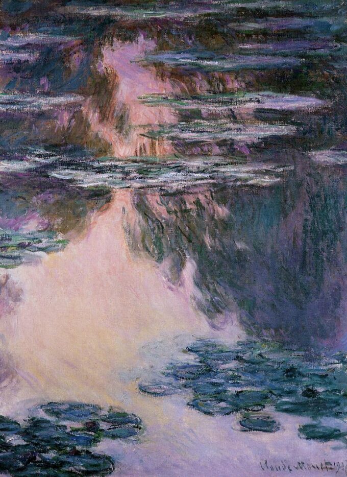 Ninfee 1907 di Claude Monet "Les Nymphéas" di Claude Monet 70x105