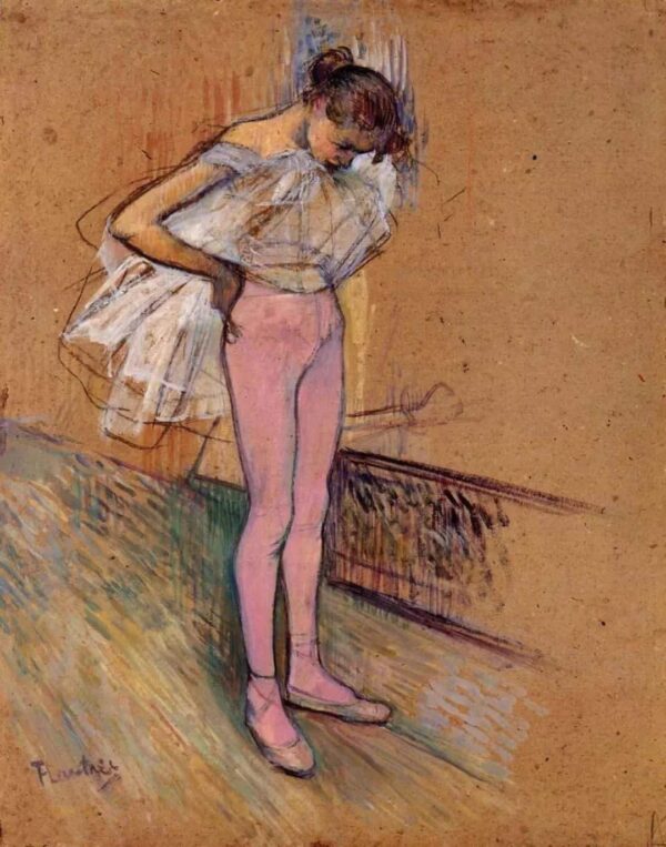 Una ballerina che aggiusta il suo body – Toulouse Lautrec Henri de Toulouse-Lautrec 70x85