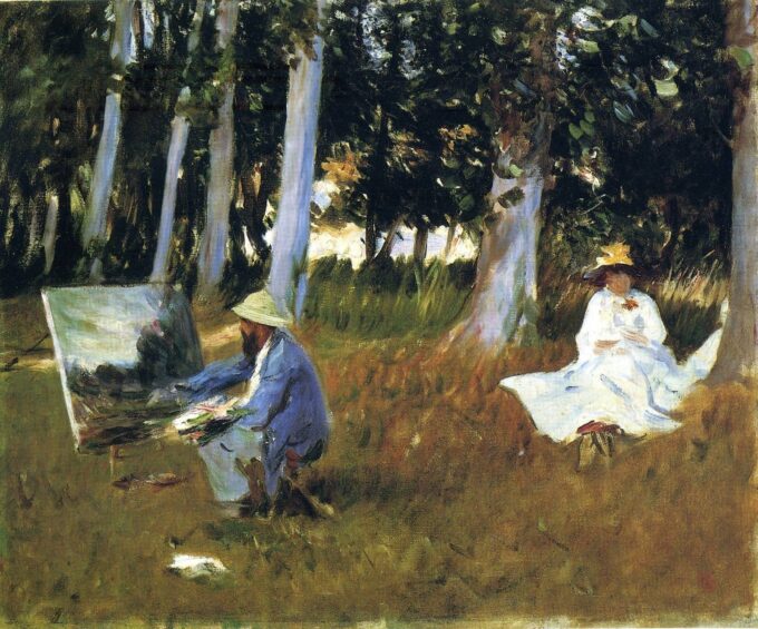 Claude Monet che dipinge al margine di un bosco – John Singer Sargent John Singer Sargent 85x75