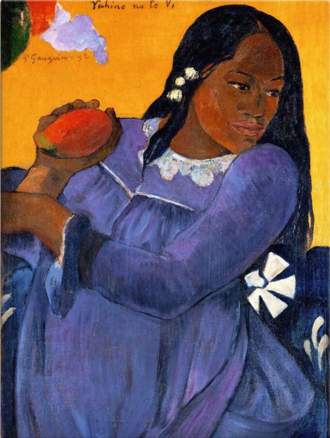 Donna in abito blu con una mango – Paul Gauguin Paul Gauguin 70x85