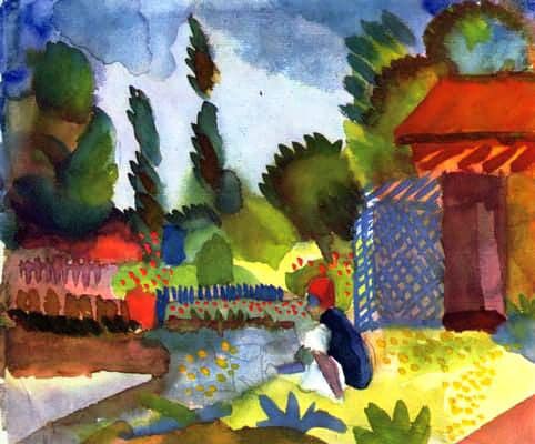 Paesaggio di Tunisi con un arabo seduto – August Macke August Macke 85x75