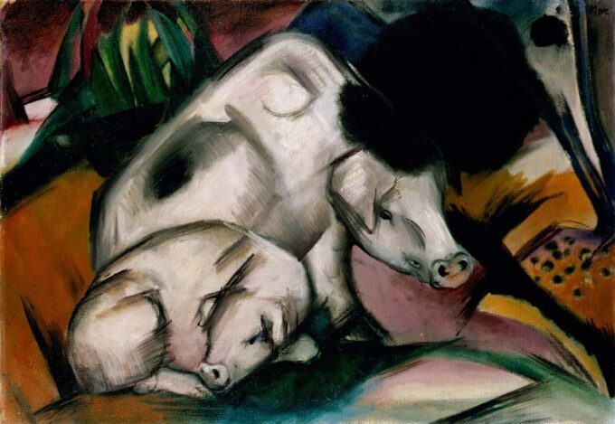 Due maiali bianchi – Franz Marc Franz Marc 105x70